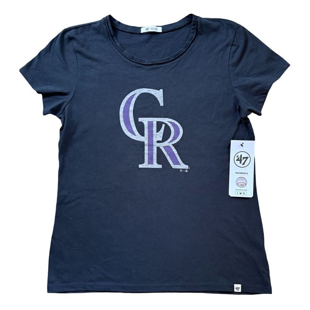 MLB Colorado Rockies Logo Flint Premier Frankie T-Shirt - Black Medium NWT